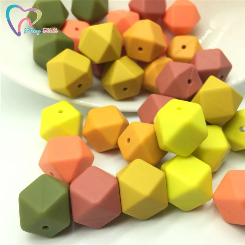 Teeny Teeth осень Цвета 50 шт в наборе 14 17 мм Силиконовые бусы из бисфенола а Еда Класс