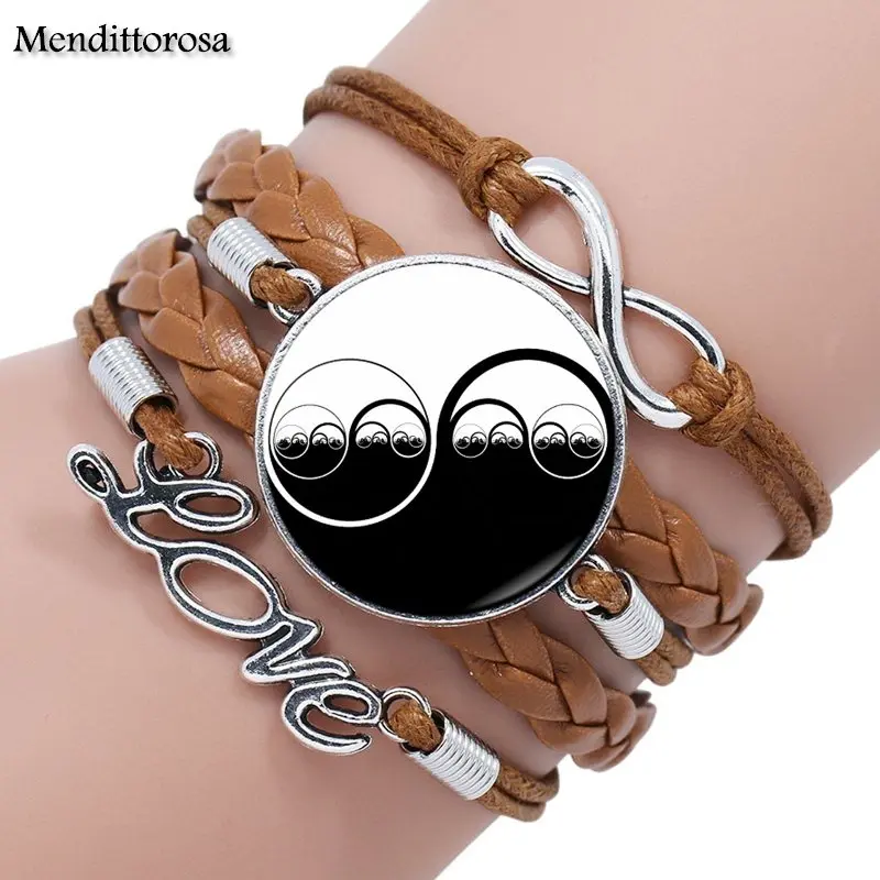 Mendittorosa Ying Yang Taichi ювелирные изделия классический стеклянный кабошон Многослойный