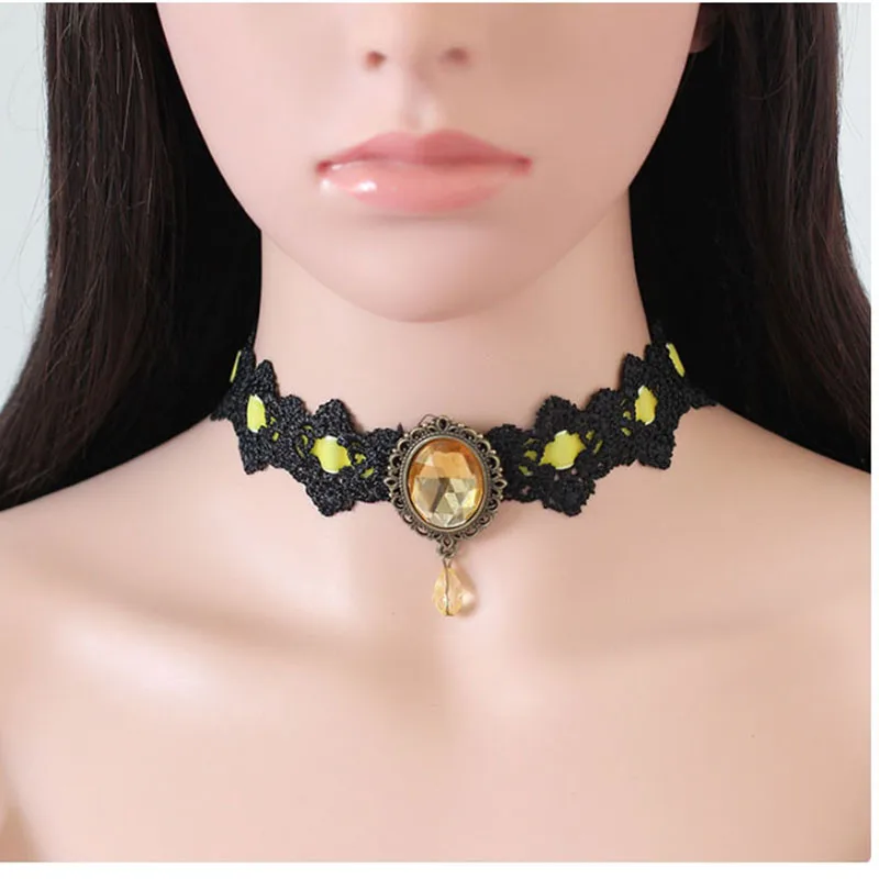 Женское кружевное ожерелье-чокер в готическом стиле | Украшения и аксессуары