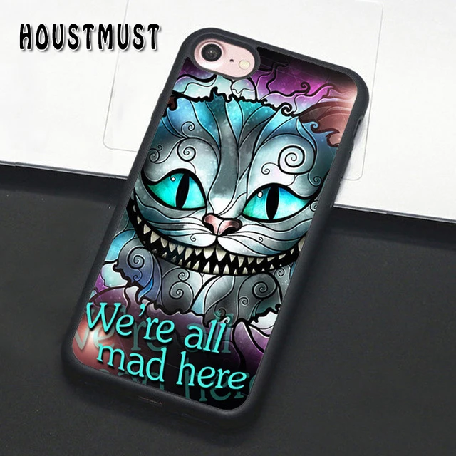 HOUSTMUST Чеширский кот Алиса Стильная крышка чехол для iPhone 5S SE 6 S 7 8 X XR XS max samsung galaxy S5 S6