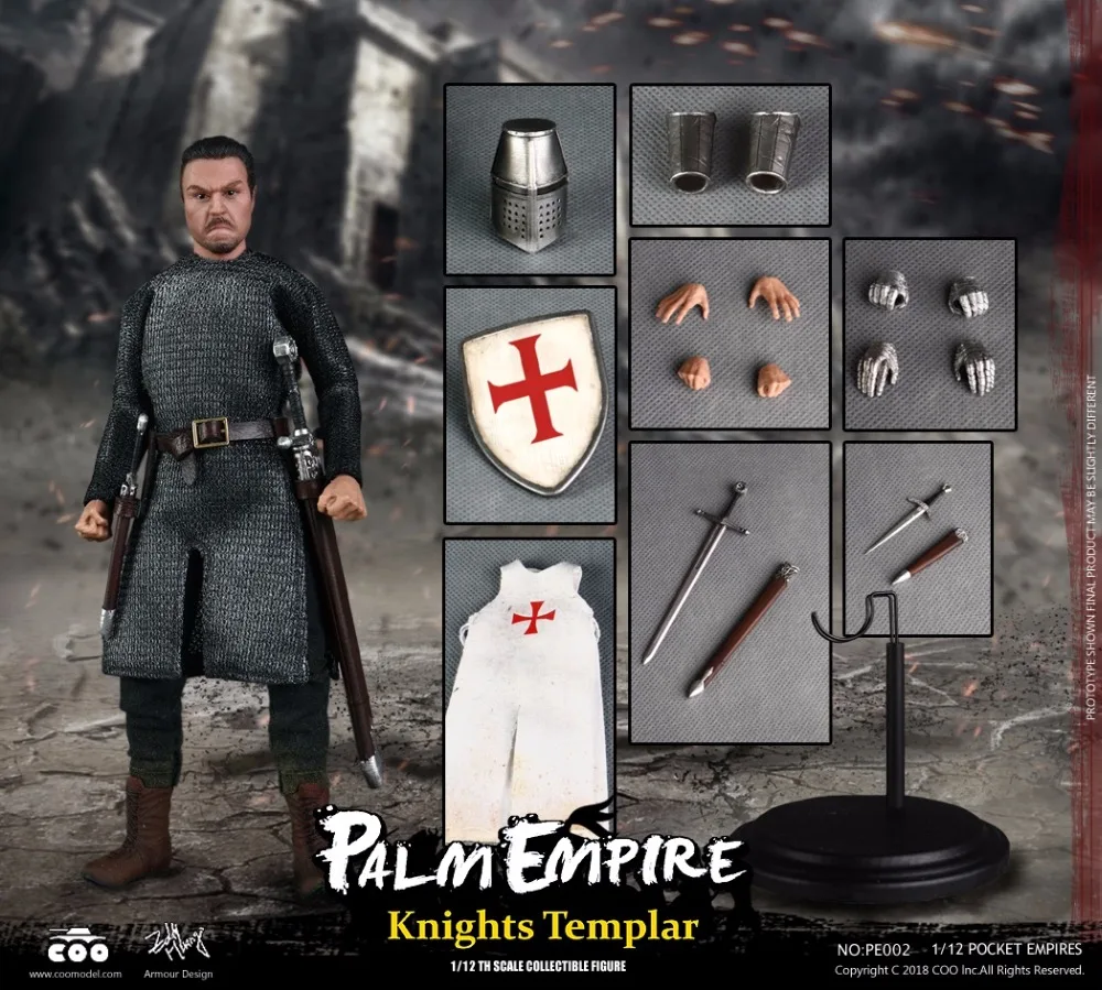 Фигурка карманного рыцаря TEMPLAR KNIGHT 1/12 COOMODEL PE002|Игровые фигурки и трансформеры| |