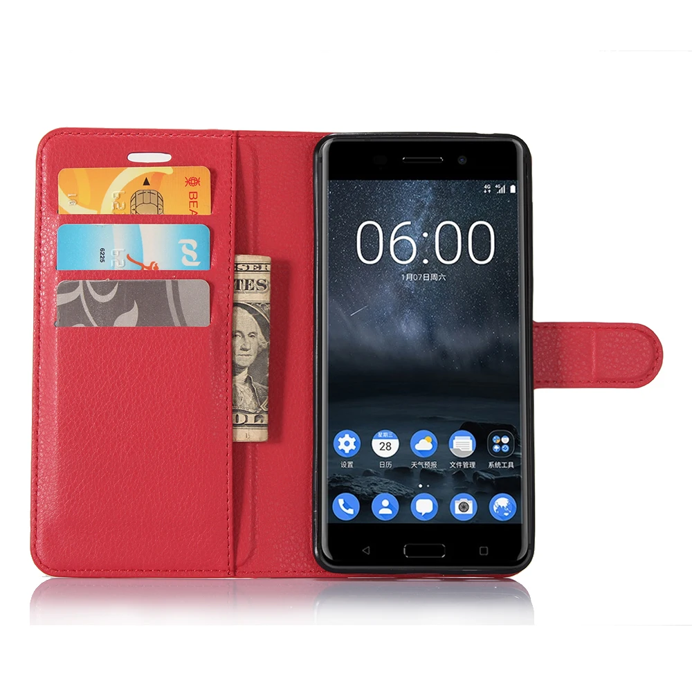 6 чехлов для Nokia (TA 1000) чехлы с бумажником и отделением карт кожаный флип чехол