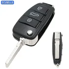 Складная откидная оболочка ключа дистанционного управления чехол с 3 кнопками умный корпус для ключей от автомобиля для Audi A3 A4 A6 A6L A8 TT Quattro Q7 S6 с неограненным лезвием