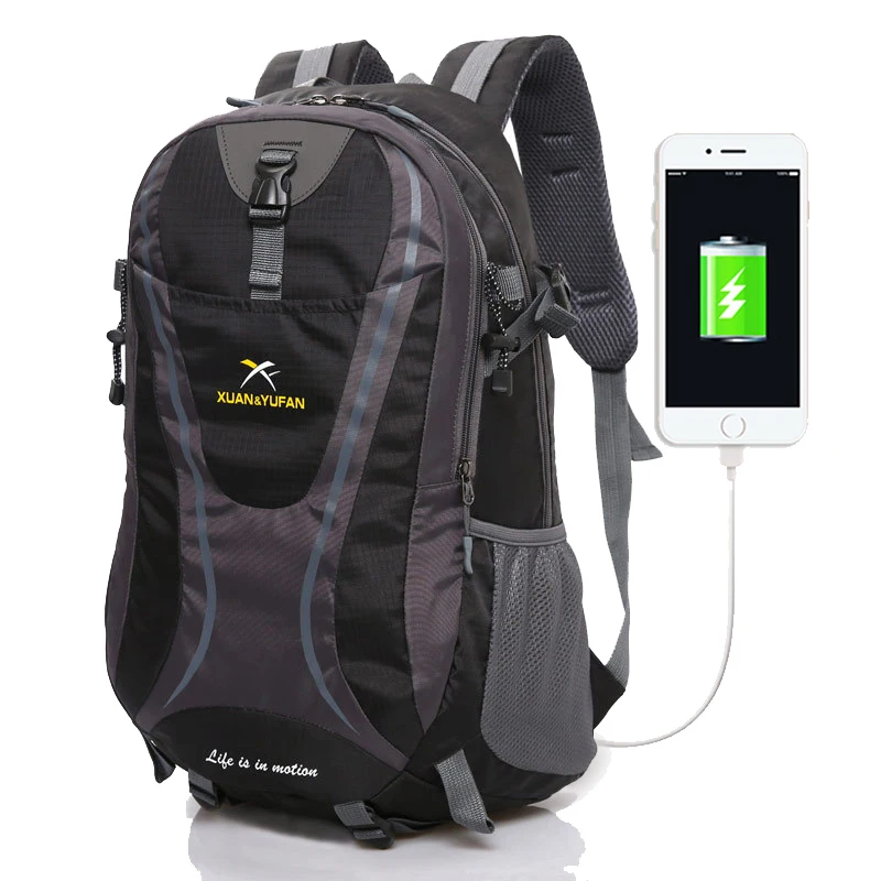 50L высокое Ёмкость нейлон Пеший Туризм рюкзак Открытый Дорожная Внешний USB