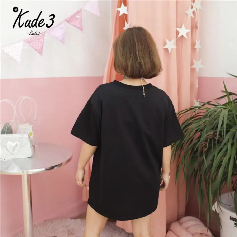 KUDE Готический Moon Phase колдовство кошка печатная Женская Harajuku футболка с коротким