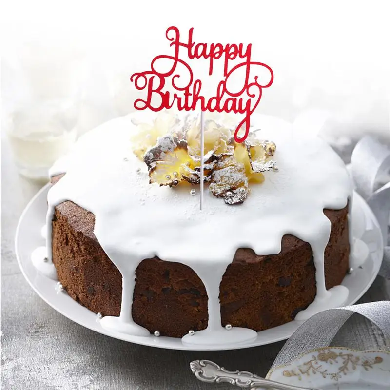 10 шт в наборе блестящая бумага Happy топперы для торта на день рождения детей День