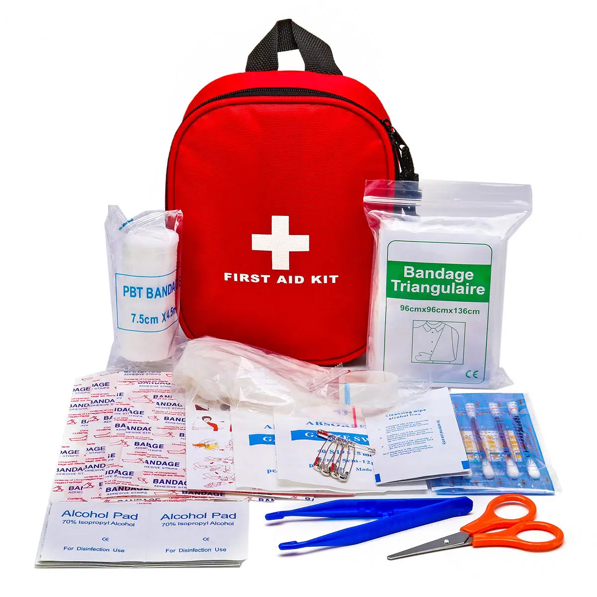 

46Pcs Mini SOS Emergency Survival Kit First Aid Bag Medical Kits Treatment Pack Outdoor Wilderness Survival Red