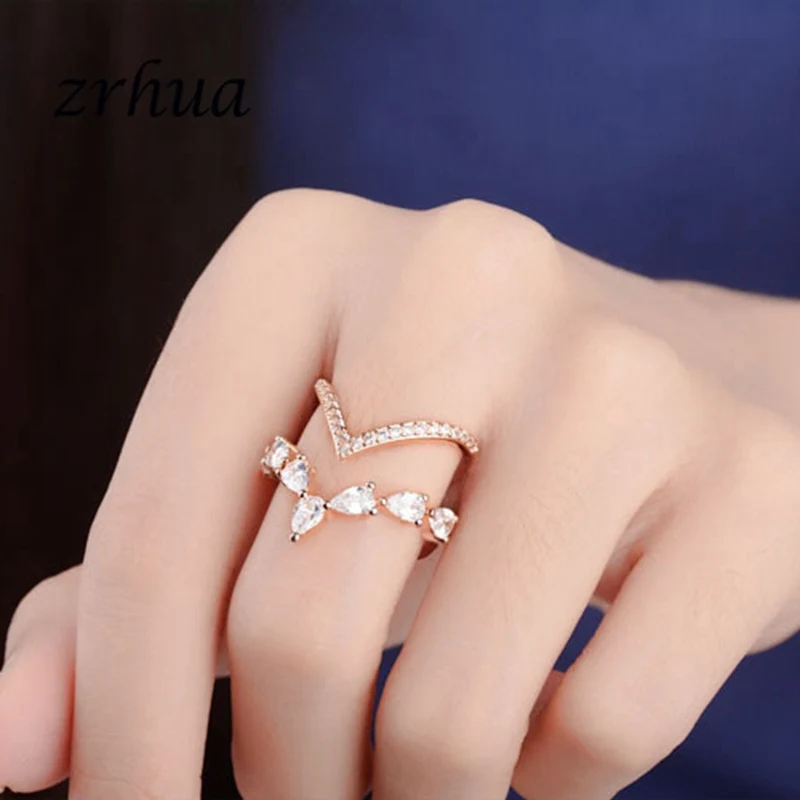 

ZRHUA Fashion Rings for Women 925 Sterling Silver Jewelry Wedding Engagement Love AAA Zircon Anillos Bague Female Bague Gifts