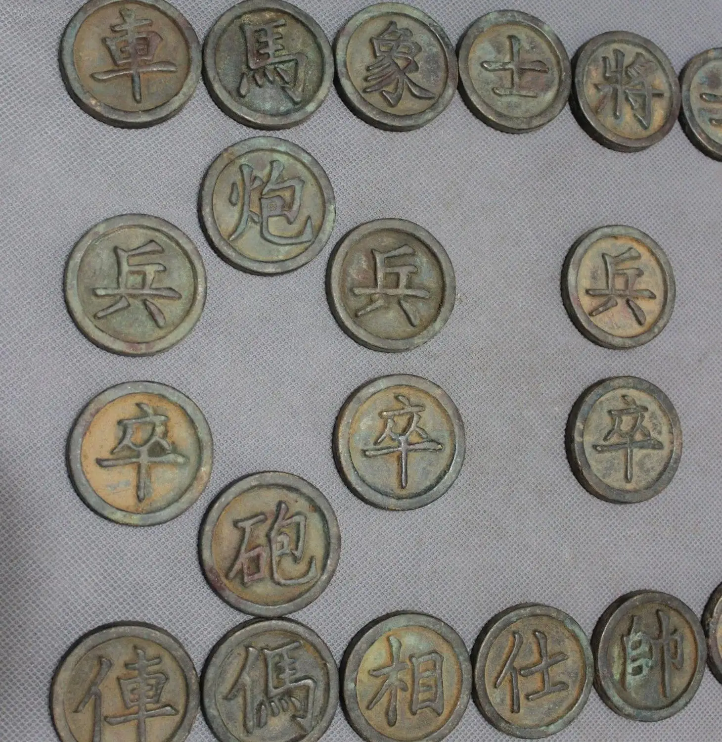 45 мм китайская Бронзовая старинная сборная народная драка игра шахматы XiangQi