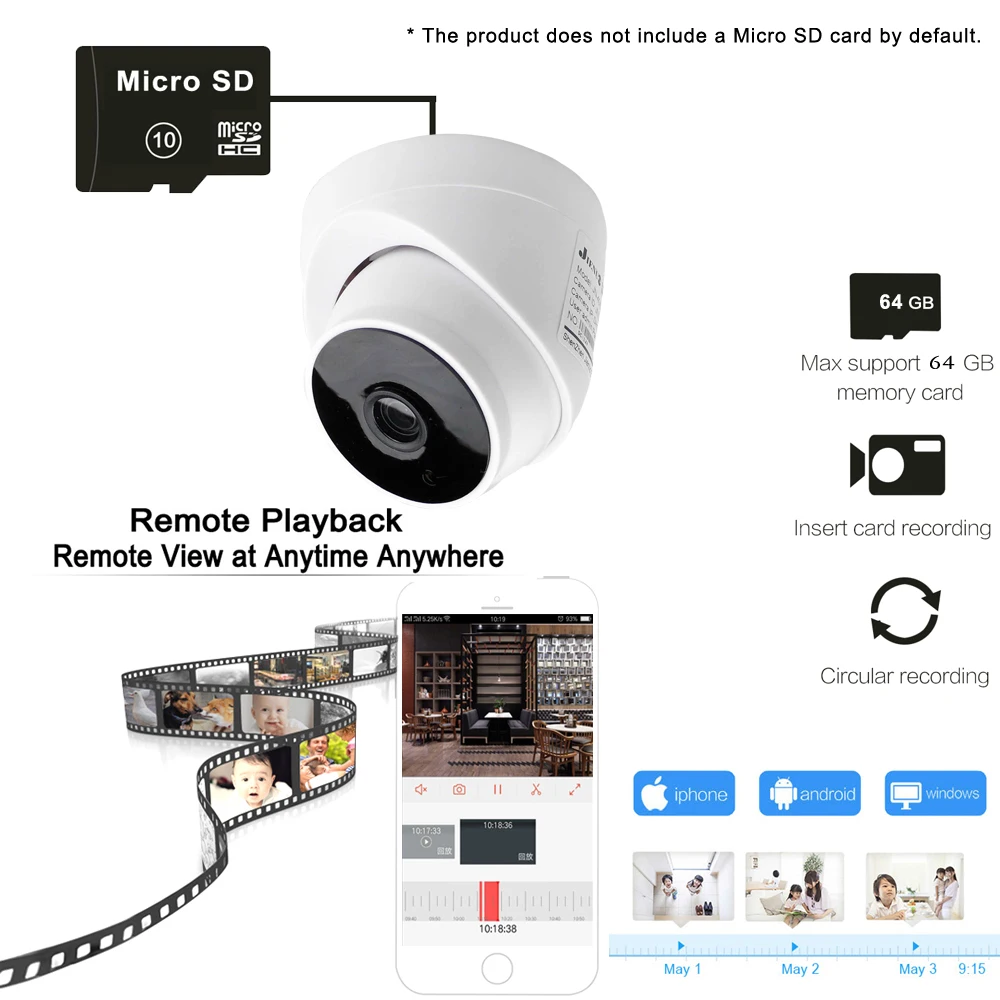 JIENUO домашняя камера Wifi IP 1080 P 720 Аудио Купол CCTV безопасности HD для наблюдения в