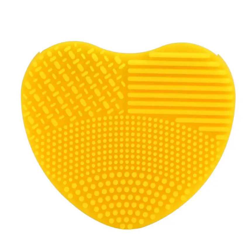 Yellow Силиконовая моечная машина для чистки макияжа, модная моечная машина в форме сердца, моющая щеточка для очищения, очищающая средство, Прямая поставка, C529 - Handle Color: Yellow