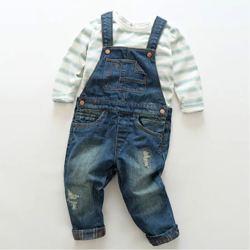 Новинка 2018 года модные рваные джинсы для маленьких девочек и мальчиков детский