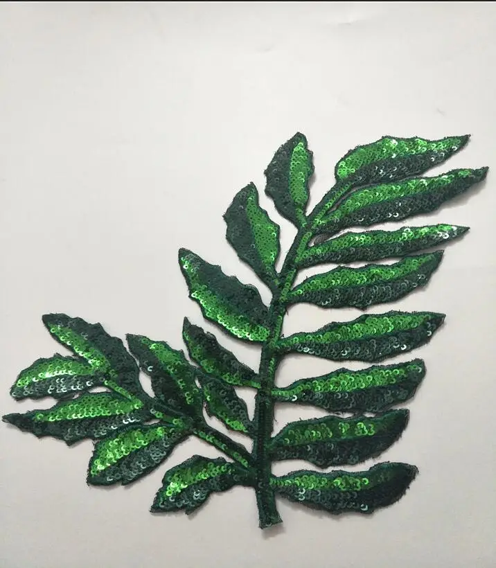 1 шт. 2017 новые большие расшитые блестками Зеленые Бусины листья аксессуары для
