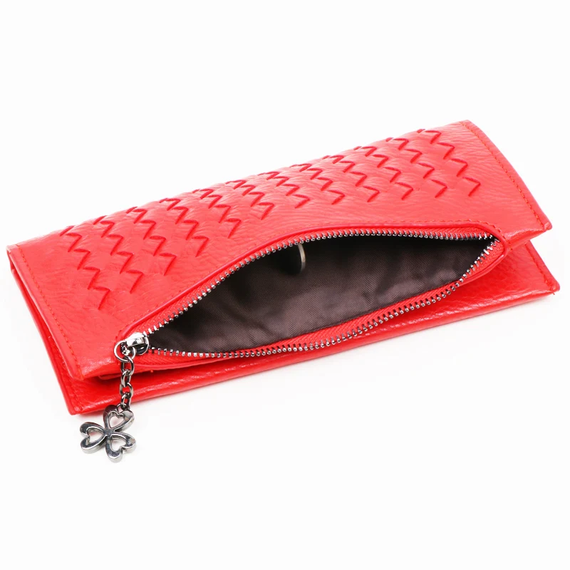 Кошелек QIMANSHI Женский длинный вязаный кошелек из искусственной кожи|leather wallet|leather