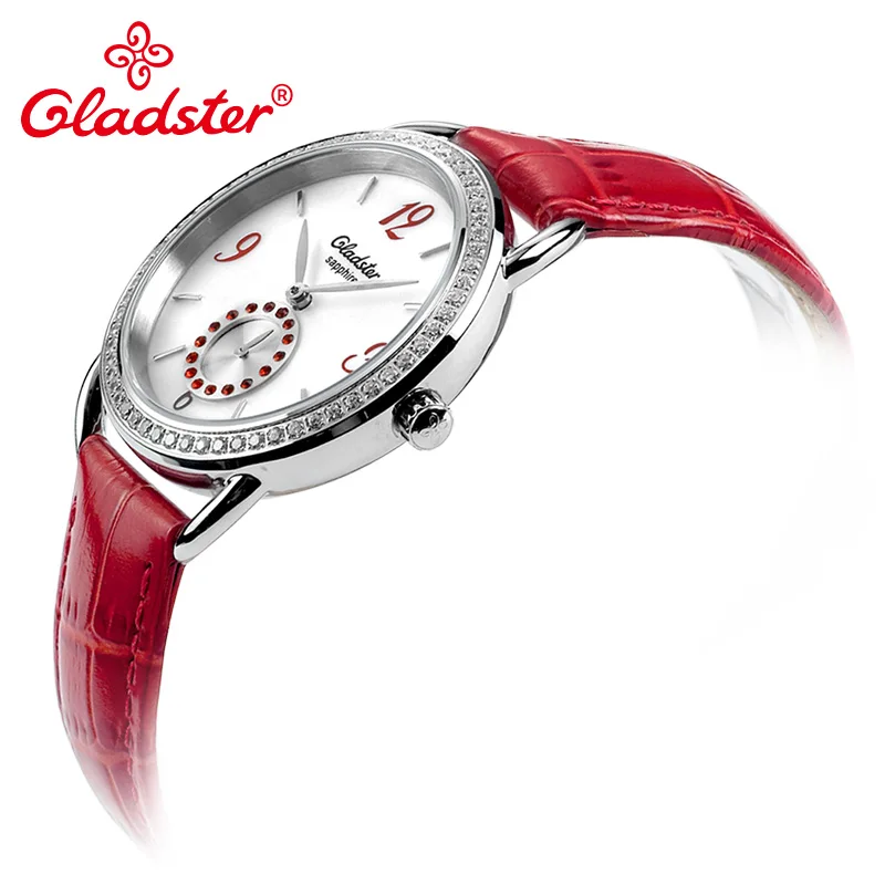 Женские наручные часы Gladster японские кожаные MIYOTA 1L45 с сапфировым кристаллом и
