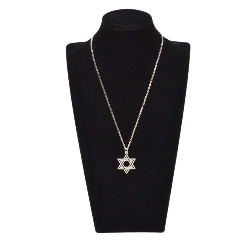 

fashion lychee Star of David Pendant Necklace Women Men Chain Gift Gold Hollow Classic Necklace