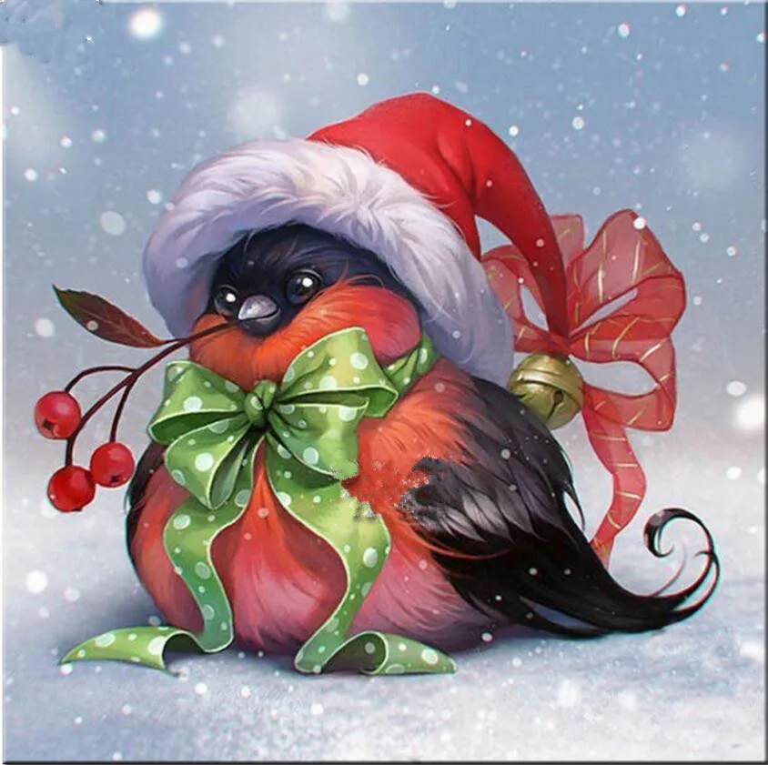 

Christmas Bird Animals 5D Diamond Mosaic Crafts Diamond Painting Cross Stitch Resin Rhinestones Full round Diamond Embroidery