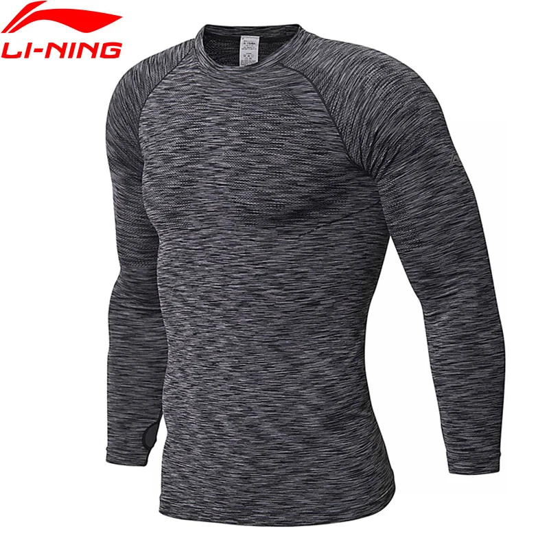 Мужская Тренировочная футболка Li Ning удобные дышащие футболки с длинными