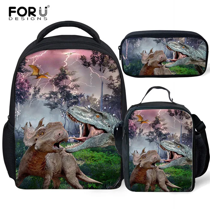 FORUDESIGNS/3 шт./компл. динозавр детские школьные ранцы для мальчиков для детского сада, Дошкольные Рюкзаки для малышей Детские маленькие 12 дюймов Mochila - Цвет: CC3931FKG