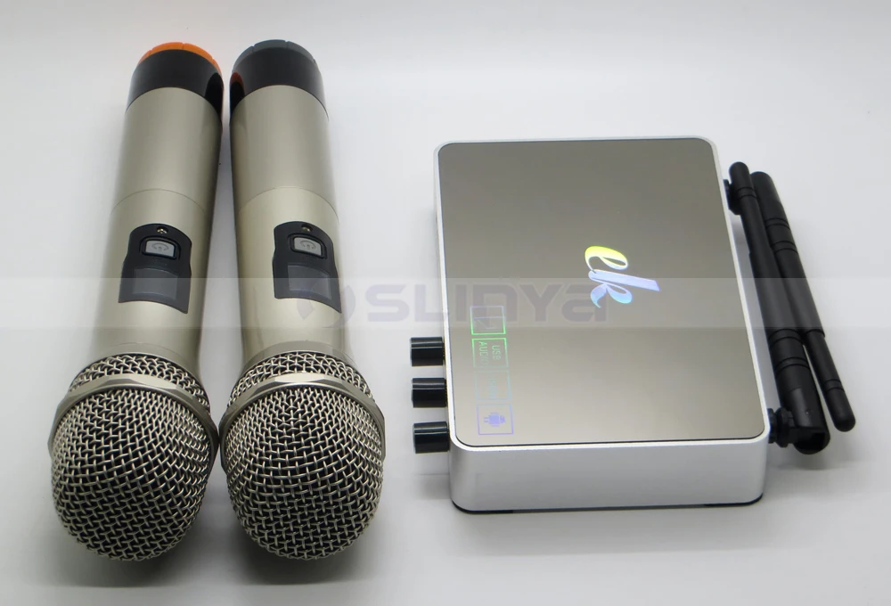 K5 Профессиональный UHF Беспроводной V4.0 микрофон семейный домашний автомобильный караоке система эхо пение микрофон коробка караоке плеер