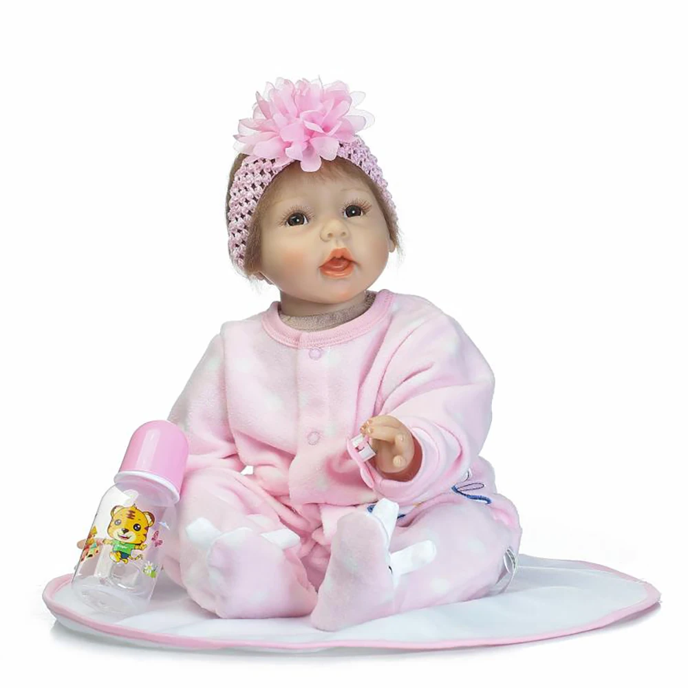 Мягкий силикон-Виниловый reborn baby doll toy lifelike 55 см новорожденный девочка кукла Мода