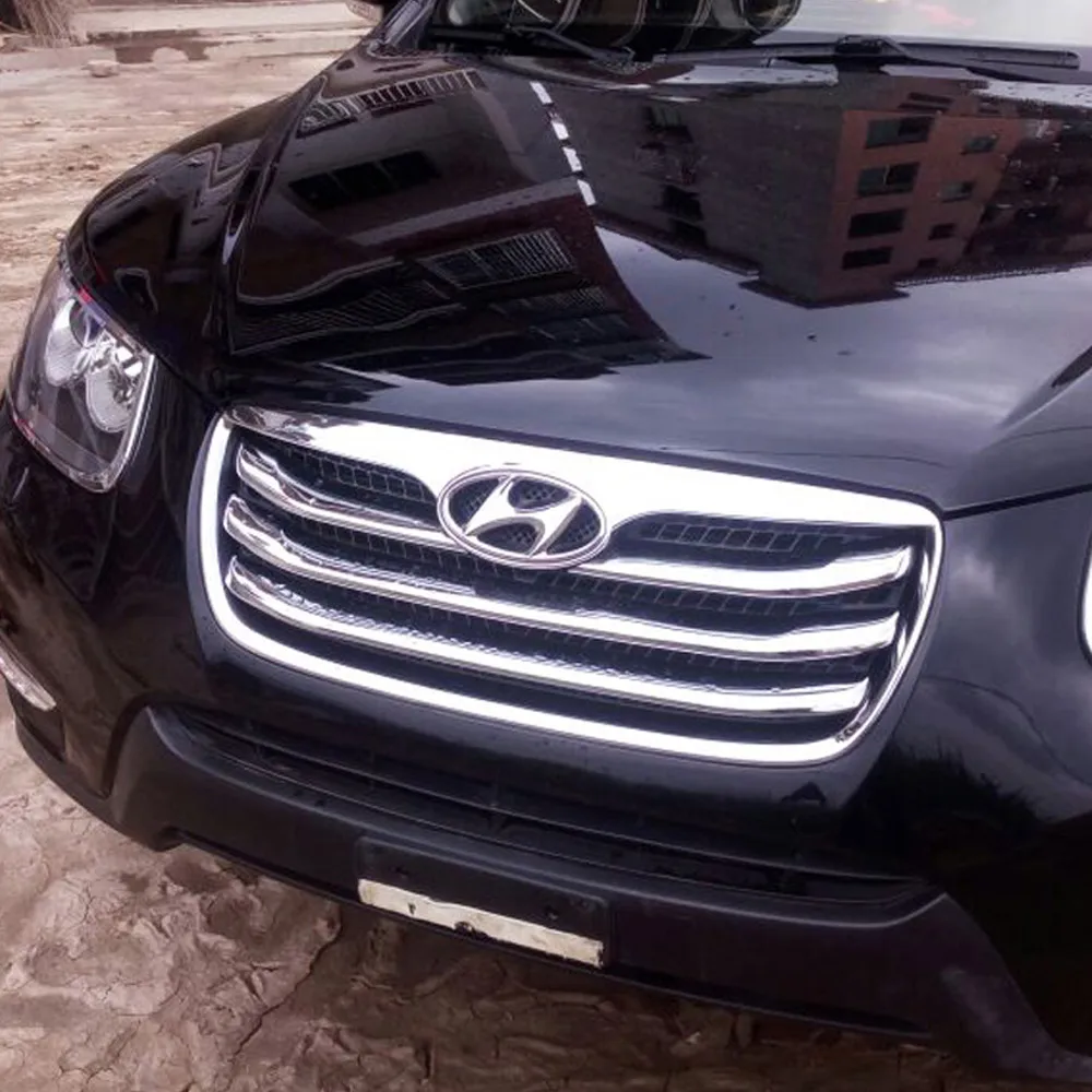 AITWATT для hyundai Santafe Santa Fe 2010-2012 экстерьер автомобиля ABS Хром Передняя Центральная решетка радиатора гриль Стикеры для обклейки автомобиля Стайлинг