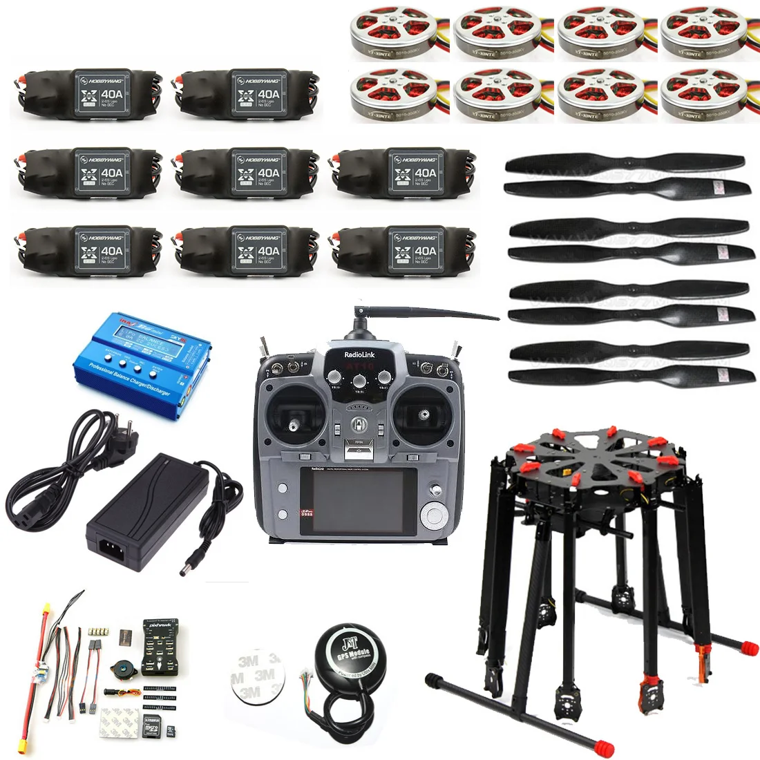 JMT Pro 2,4G 10CH RC 8 осями Таро X8 складной PIX PX4 M8N gps ARF/PNF DIY Unassembly комплект двигатель ESC Дрон-октокоптер F11270-A/B/C