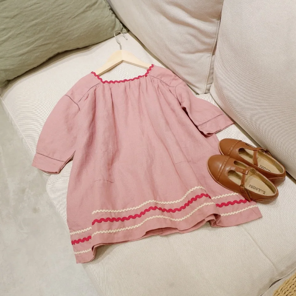 kids dresses for girls baby girl clothes Retro red bean paste color loose dress 2019 new design lovely | Детская одежда и обувь