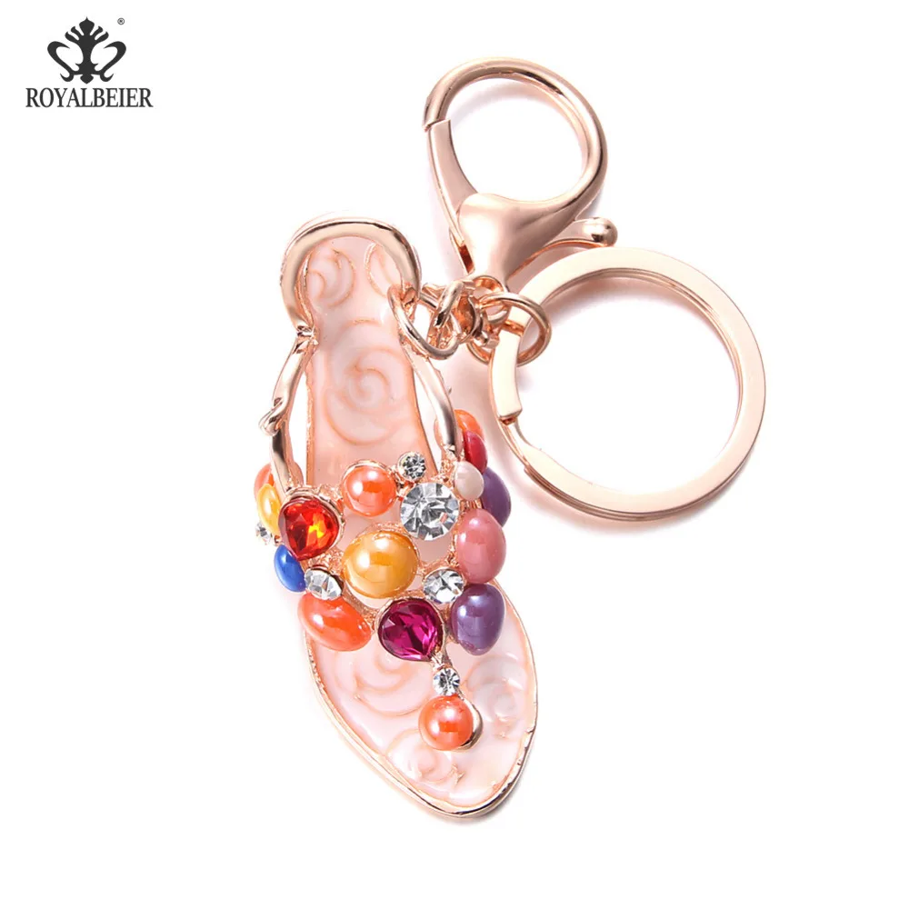 

RoyalBeier 1pc New Arrival Creative Colorful High Heel Shoes Keychains Rhinestone Car Keyring Women Handbag Key Holder Wholesale