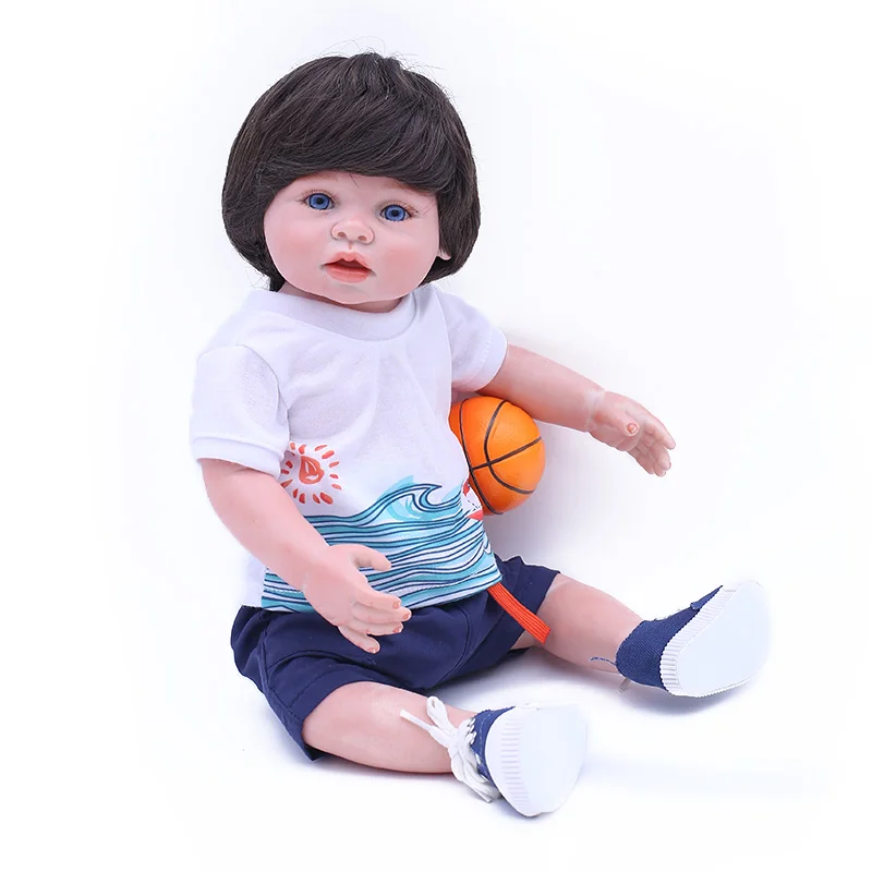 

Bebe Reborn Boy Doll 18''/45cm Full Body Silicone Reborns Fashion Dolls for Child Birthday Gift Bonecas Brinquedo Menino