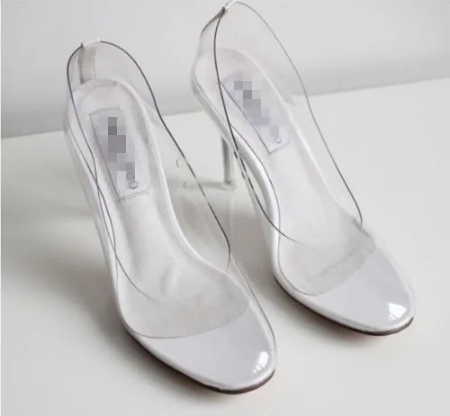 Новинка Лидер продаж Женские туфли принцессы на высоком каблуке Прозрачные
