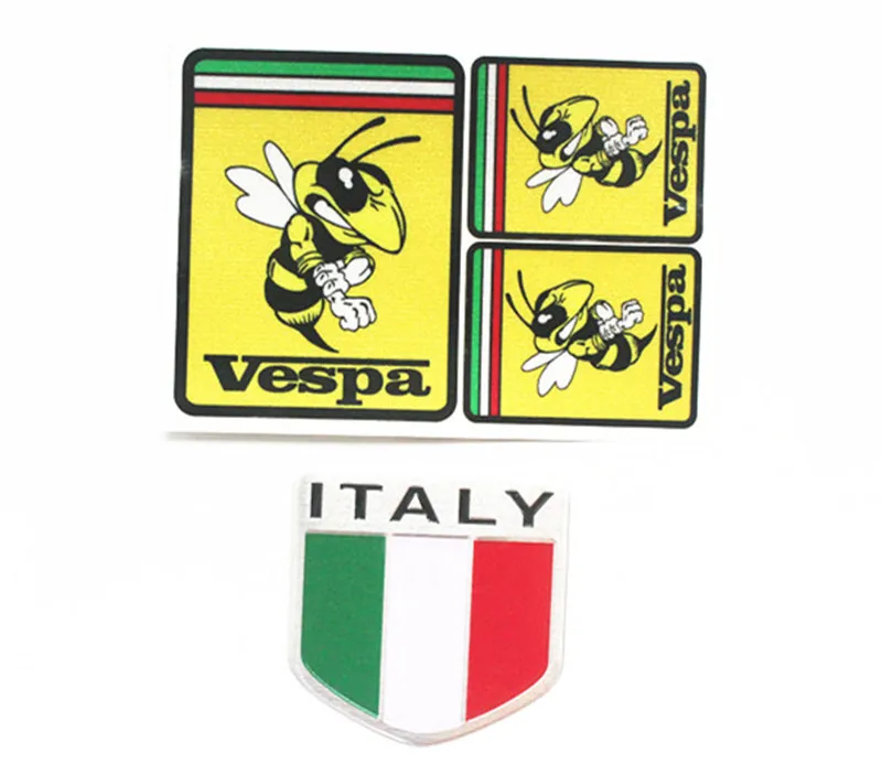 Мотоцикл vespa Bee авто автомобиль Италия итальянский флаг Щит Эмблема Наклейка для