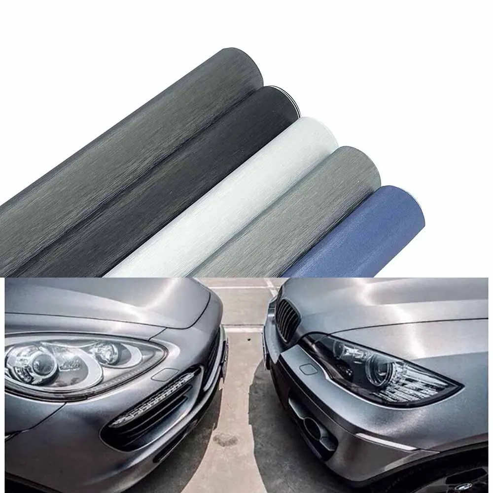 Car Styling Aluminum Brushed Vinyl Film Car Wrap Automobiles Motorcycle Scooter Computer Phone Decals Stickers Film Accessories