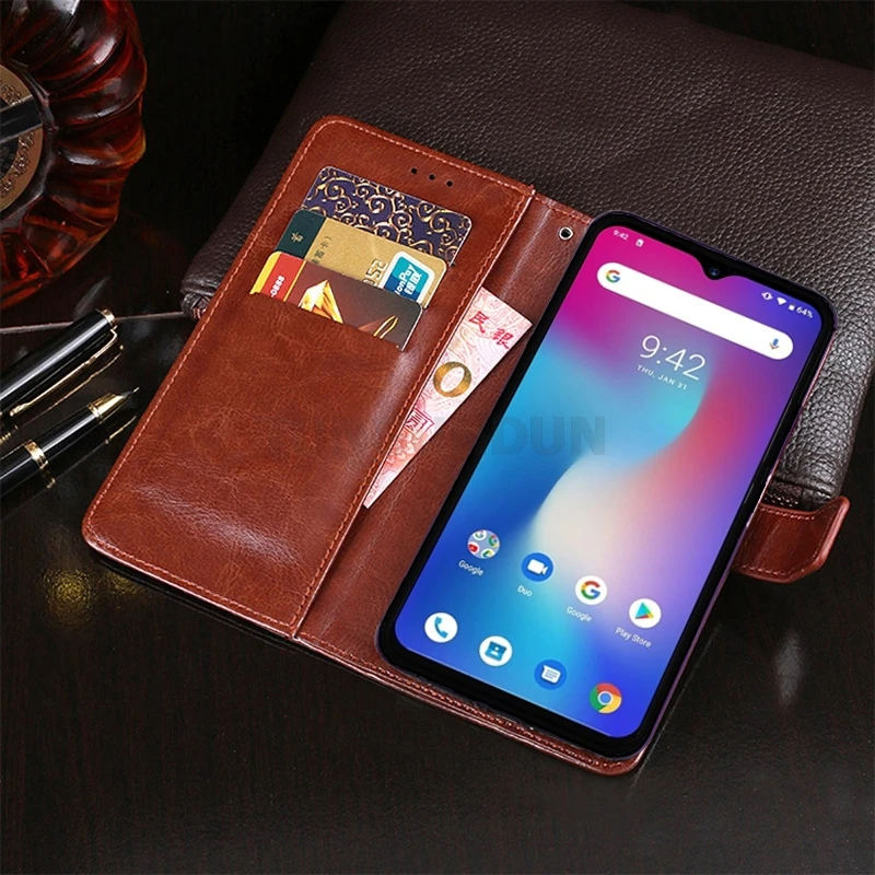 UMIDIGI Power Case Protection Stand Style PU Leather Flip Silicone Back Cover For UMIDIGI Power Mobile Phone Wallet Capa 6.3"