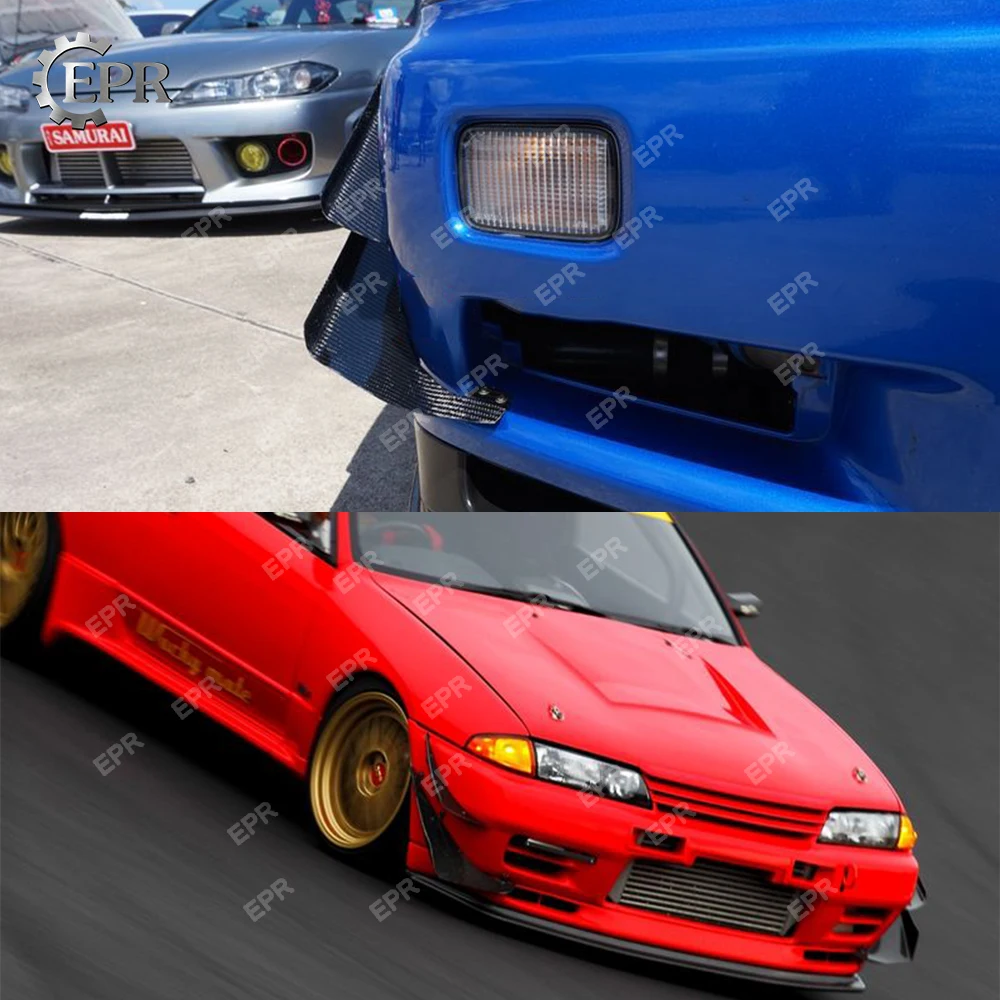 Для Nissan Skyline R34 GTR углеродного волокна Решетка переднего бампера комплект средства ухода за кожей комплект авто тюнинг часть для GTR R34 карбоновый Сплиттер Комплект(4 шт