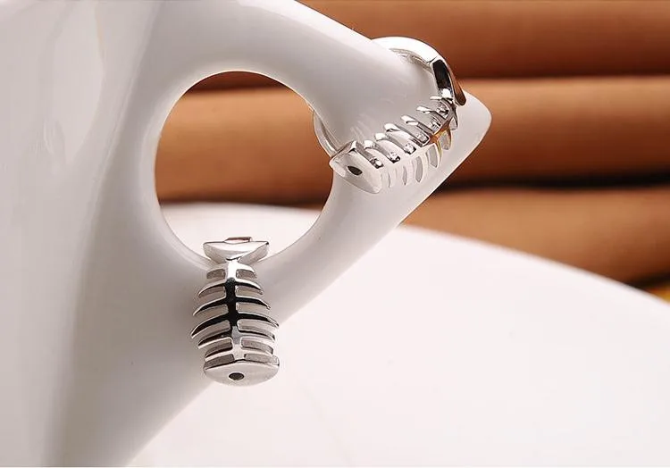 100% 925 sterling silver fashion fish bone design ladies stud earrings jewelry Anti allergy female birthday gift drop shipping | Украшения