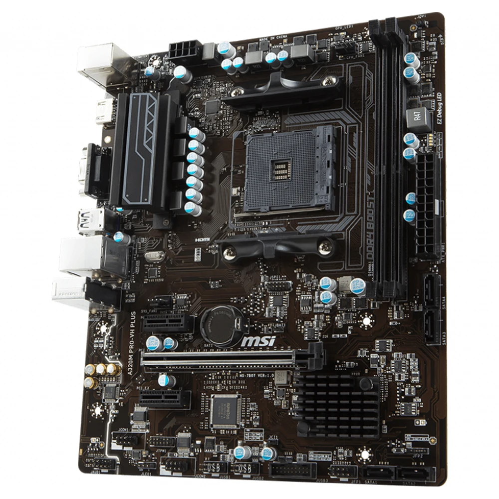 Новая оригинальная материнская плата MSI A320M PRO-VH PLUS, разъем AM4 DDR4, USB2.0, USB3.1, VGA, HDMI, 32 ГБ, настольная материнская плата