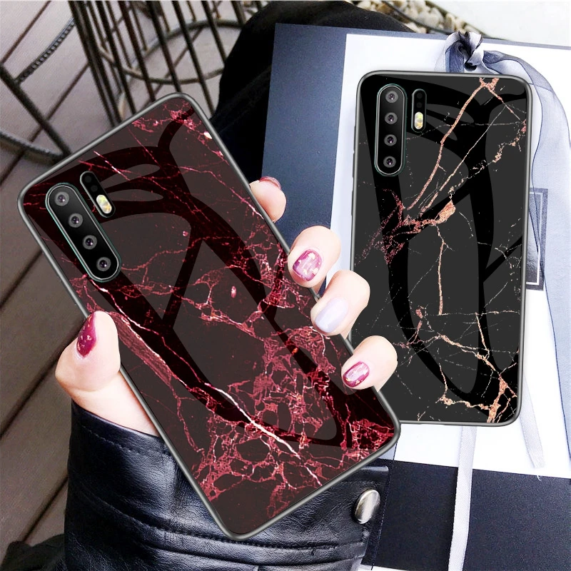 Мраморный стеклянный чехол для Hawei P9 P10 P20 P30 Pro Lite Mate 9 10 20 P Smart Plus 2019 телефона s