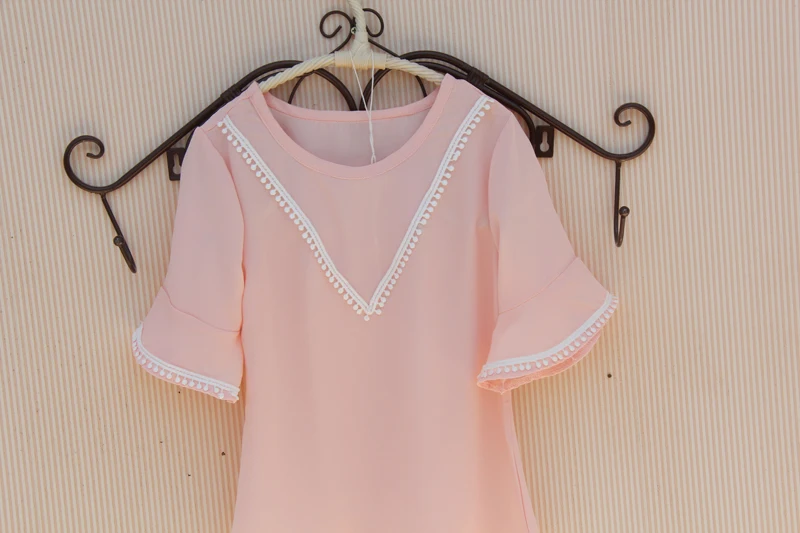 Футболки для маленьких девочек шифоновые футболки с короткими рукавами детская