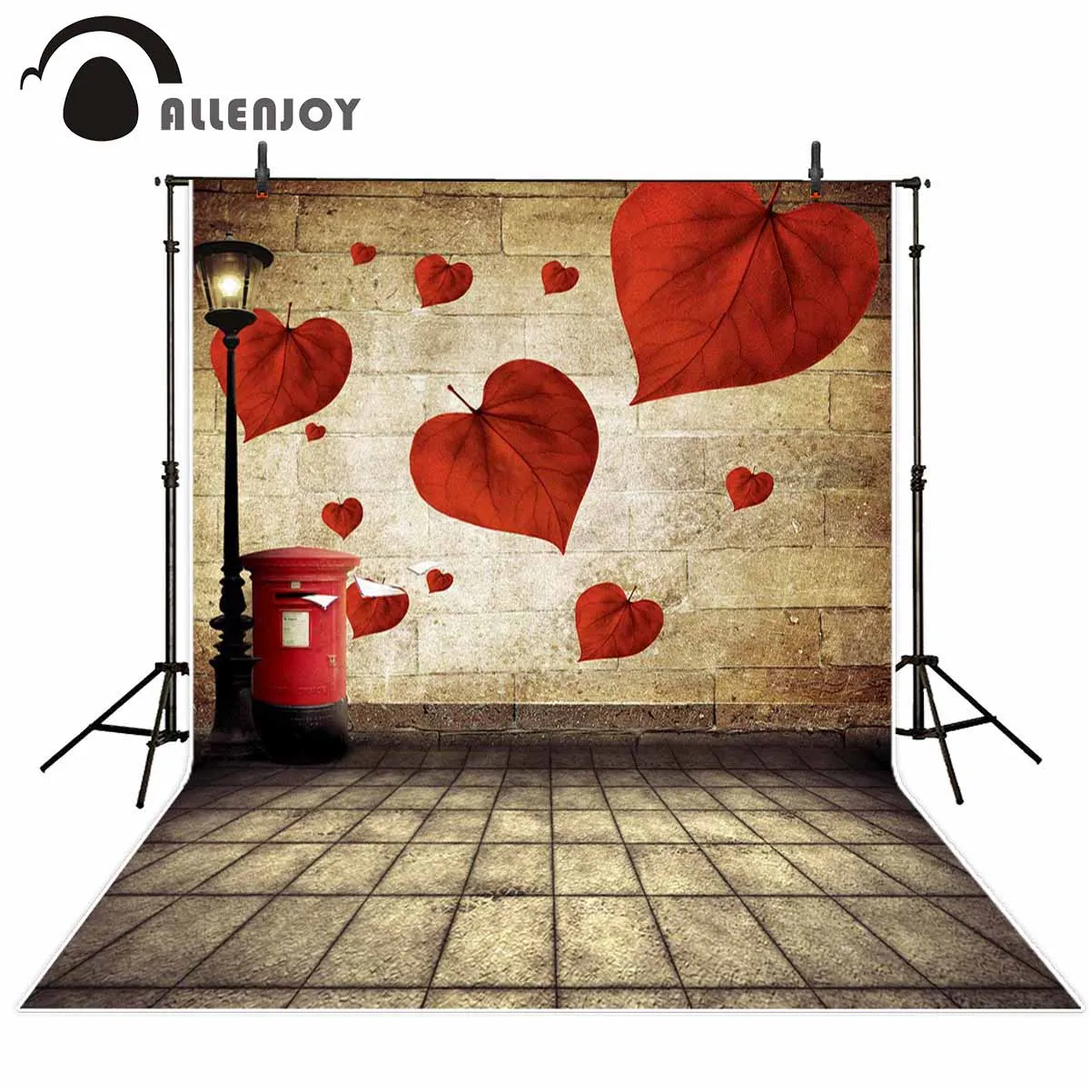 Allenjoy фон для фотостудии винтажный осенний postbox сердце лист фотосъемки Фотосессия