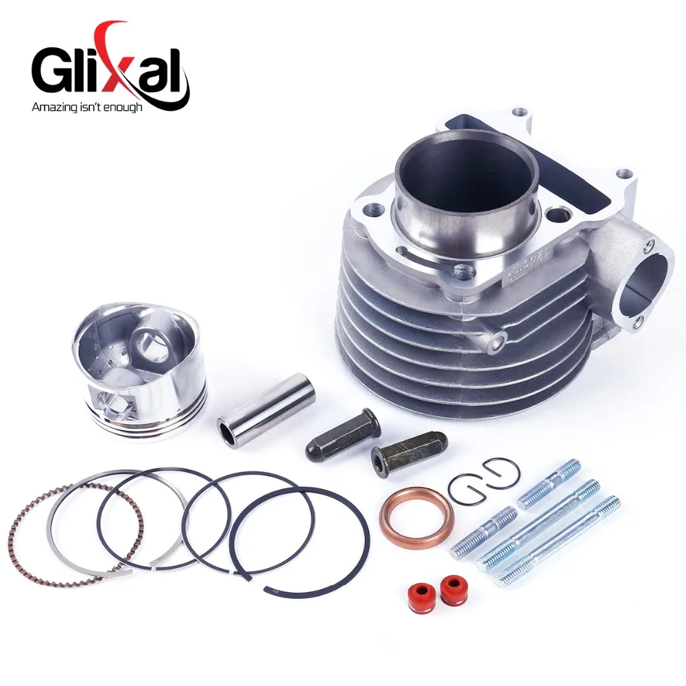 Glixal GY6 125cc 52,4 мм Скутер Ремонтный комплект двигателя цилиндр комплект головки цилиндра в сборе 4-тактный 152QMI мопед скутер Go Kart ATV