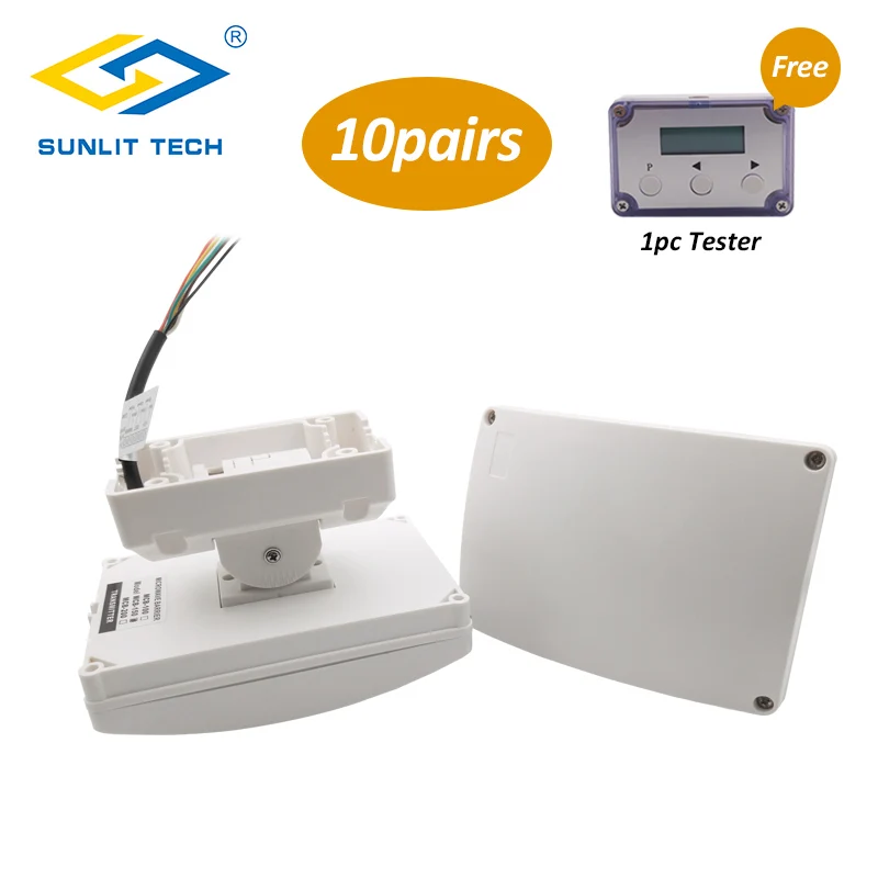 

10 Pairs Wired Dual Microwave Infrared Beam Motion Sensor Intrusion Detector Waterproof Automatic Outdoor Perimeter Alarm Sensor