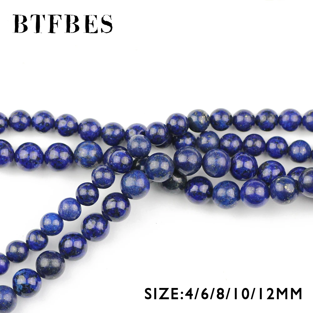 Натуральный камень BTFBES AAA бусины из лазурита шарики руды синего цвета 4/6/8/10/12 мм