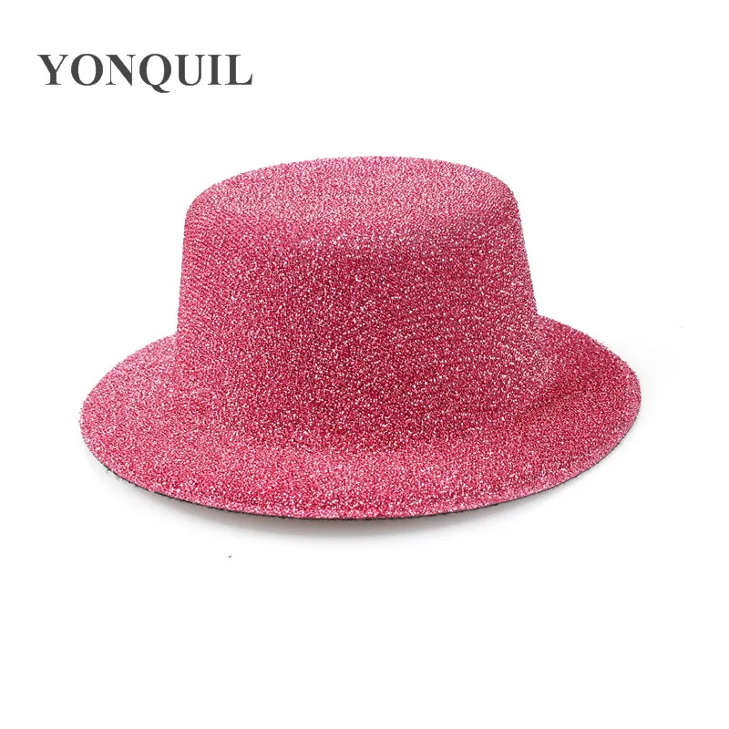 5.2&quot/13CM 9 Colors BLINGBLING Mini Top Fascinator Hats Glitter Party Headwear DIY Hair Accesspries Occasion Pillbox Headpiece |