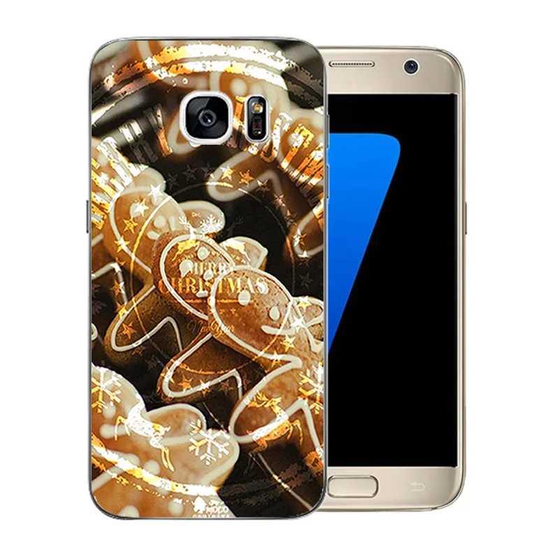 Прозрачный мягкий силиконовый чехол для Samsung Galaxy S7 G9300 G930 с рисунком Merry X'MAS Coque