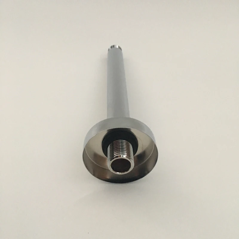 Высококачественная серебристая прямая круглая настенная душевая рукоятка с фланцем для увеличения длины головы душа 20 см.