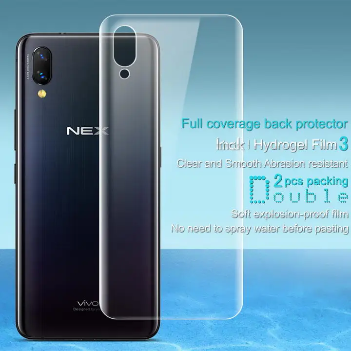 2 шт полное покрытие для VIVO Nex протектор экрана и защита задней крышки Imak все стоящие гидрогелевые пленки для Vivo Nex S пленка - Цвет: 2PCS For Back