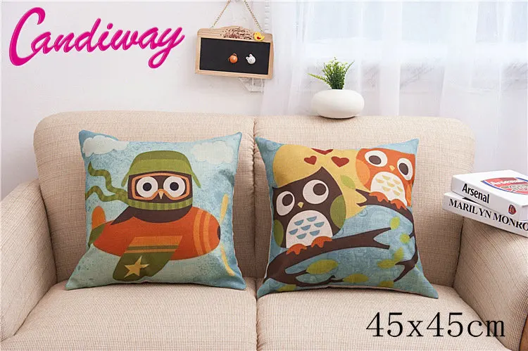 45x45 см Высокое качество мультфильм сова наволочка подушка для опираясь на сову