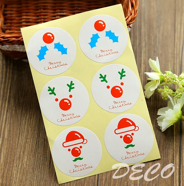 100 шт./лот Рождественский Снеговик бумаги подарок печать наклейка Kawaii клей