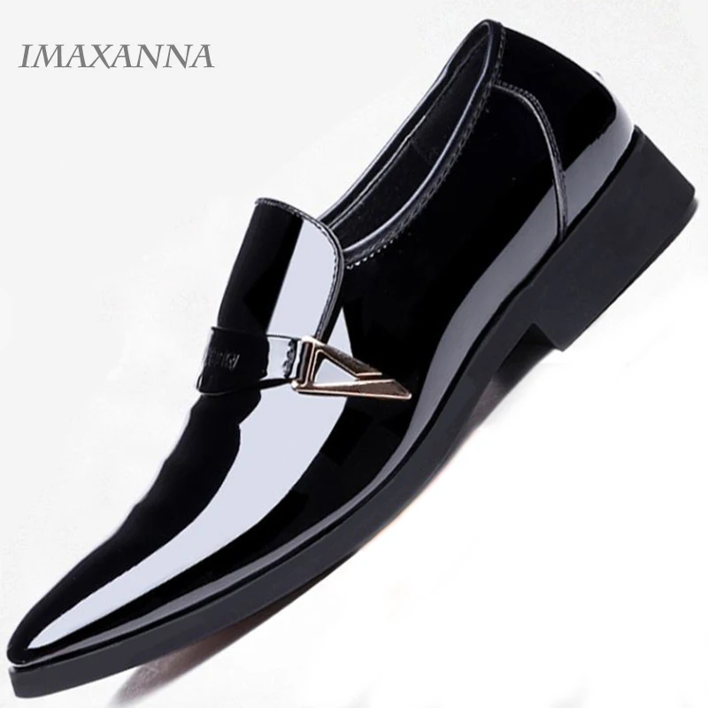 IMAXANNA/мужские кожаные туфли в деловом стиле на плоской подошве офисная обувь лето